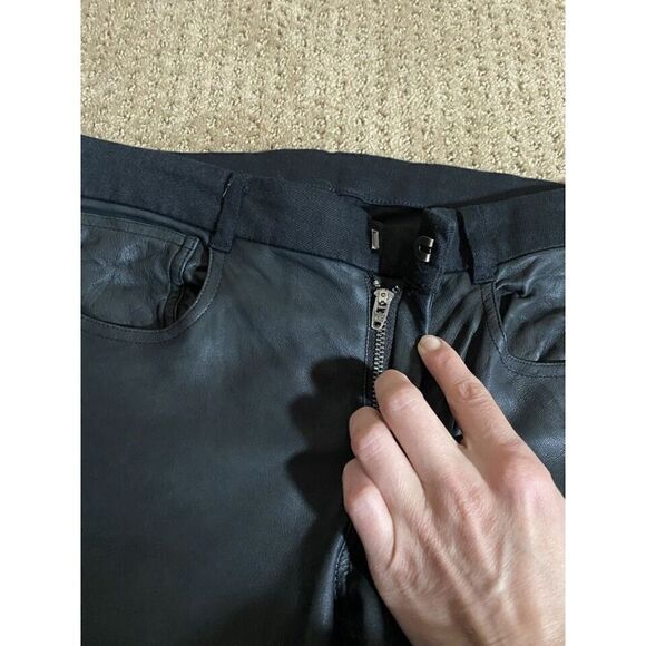Helmut Lang Black Patina Leather Leggings Women's 26 - Picture 6 of 10
